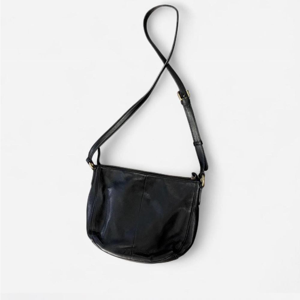 Frye Black Leather Crossbody Bag with Gold Buckles - Picture 6 of 12